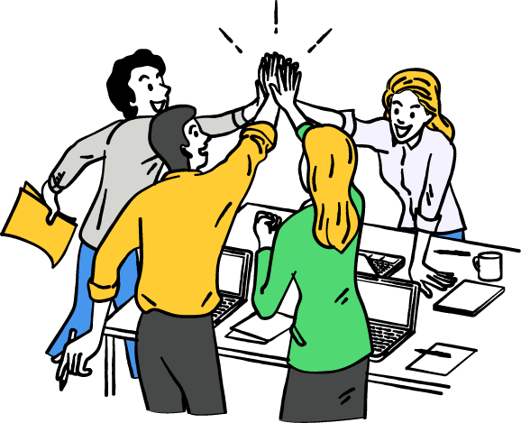 Crie uma equipe de vendas exemplar! high five equipe de vendqs